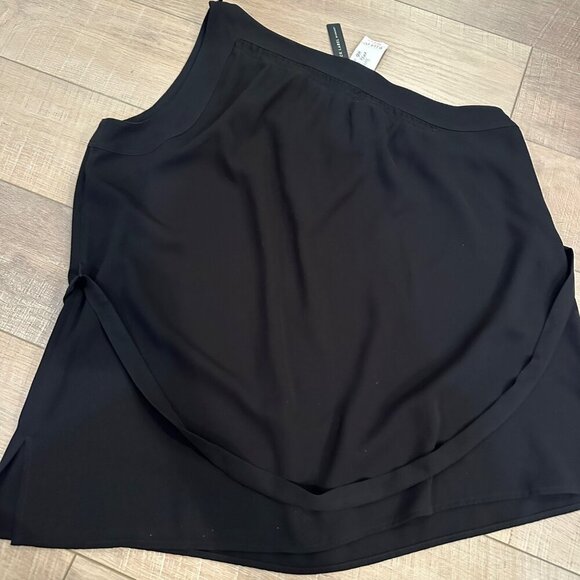 Chicos Black One-Shoulder Wrap Top Size 2 Womens NEW US LARGE 12 - Picture 7 of 7